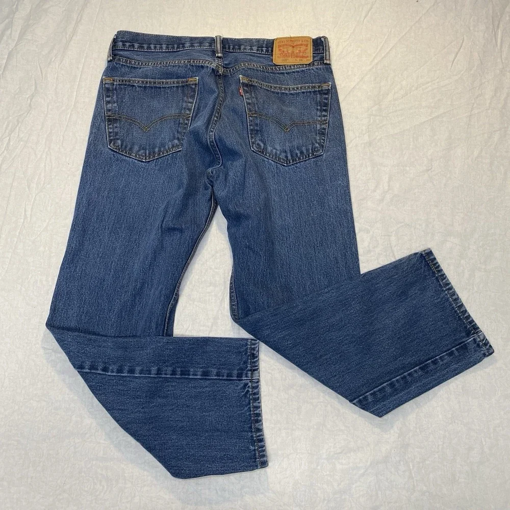 Levis 505 Jeans Mens 36x30 Blue Regular Straight Denim Classic